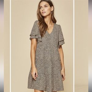 Tiered leopard print dress